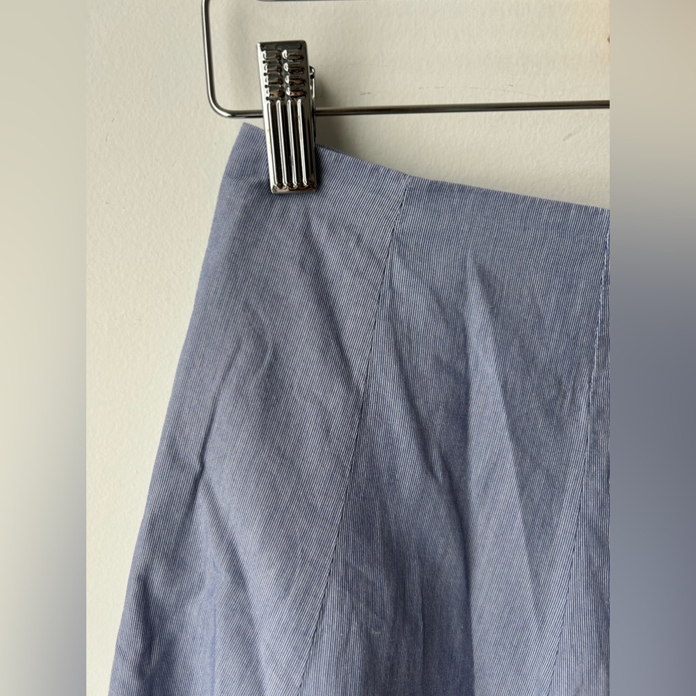 Muji Cool Touch Broadcloth Patterned Flared Skirt blue - Picture 4 of 12